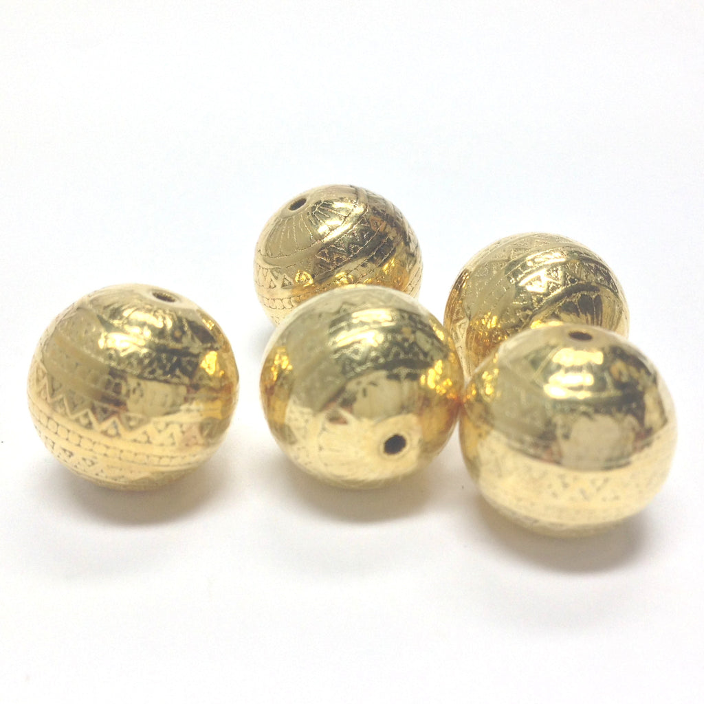 14MM Fancy Hamilton Gold Bead (24 pieces)
