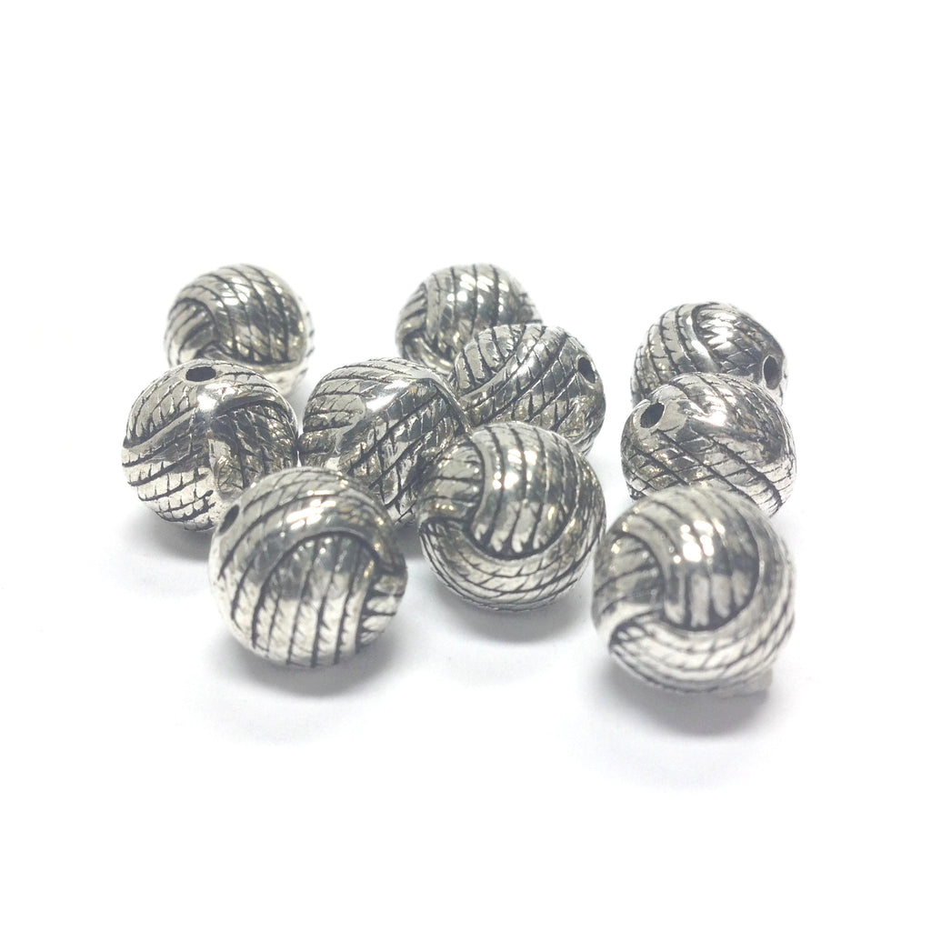 18MM Antique Silver Rope Bead (12 pieces)