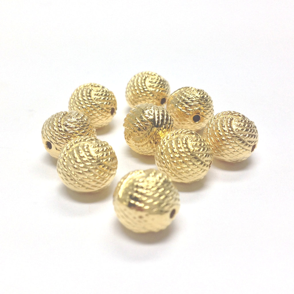 18MM Hamilton Gold Rope Bead (12 pieces)