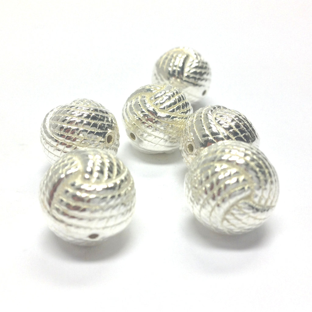 18MM Silver Rope Bead (12 pieces)
