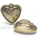 28MM Ant.Ham.Gold Heart Drop (12 pieces)