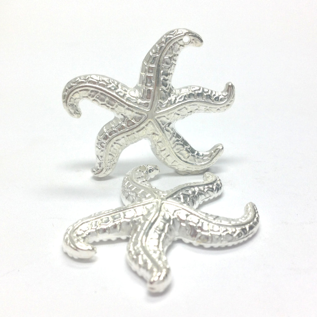 31MM Silver Starfish Drop (24 pieces)