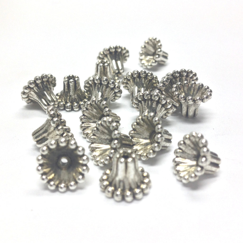 9MM Beaded Antique Silver Cap (72 pieces)