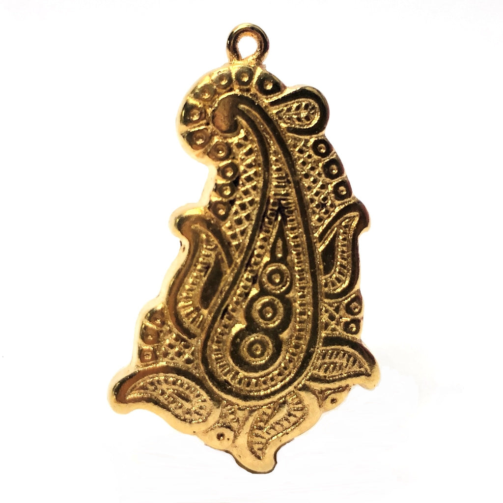 30X20MM Ham.Gold Paisley Drop (12 pieces)