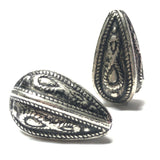 30X18MM Antique Silver Pear Bead (12 pieces)
