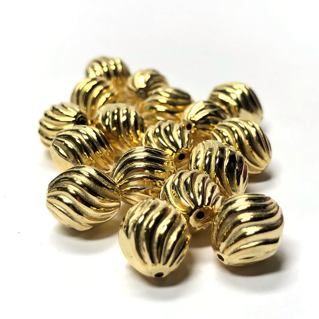 5MM Hamilton Gold Fluted Oval Bead (144 pieces)