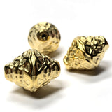 20X15MM Ham.Gold Pyramid Bead (24 pieces)