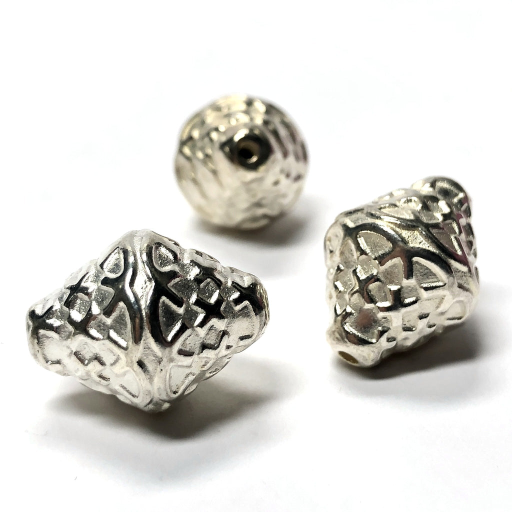 20X15MM Silver Pyramid Bead (24 pieces)