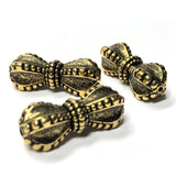 25X11MM Antique Ham.Gold Bow Bead (12 pieces)