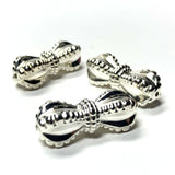 25X11MM Silver Bow Bead (12 pieces)
