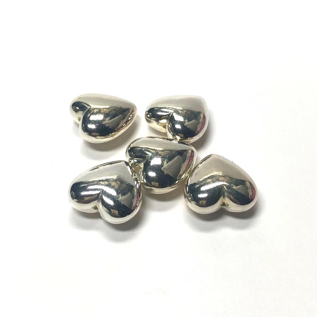 6MM Silver Heart Bead (144 pieces)