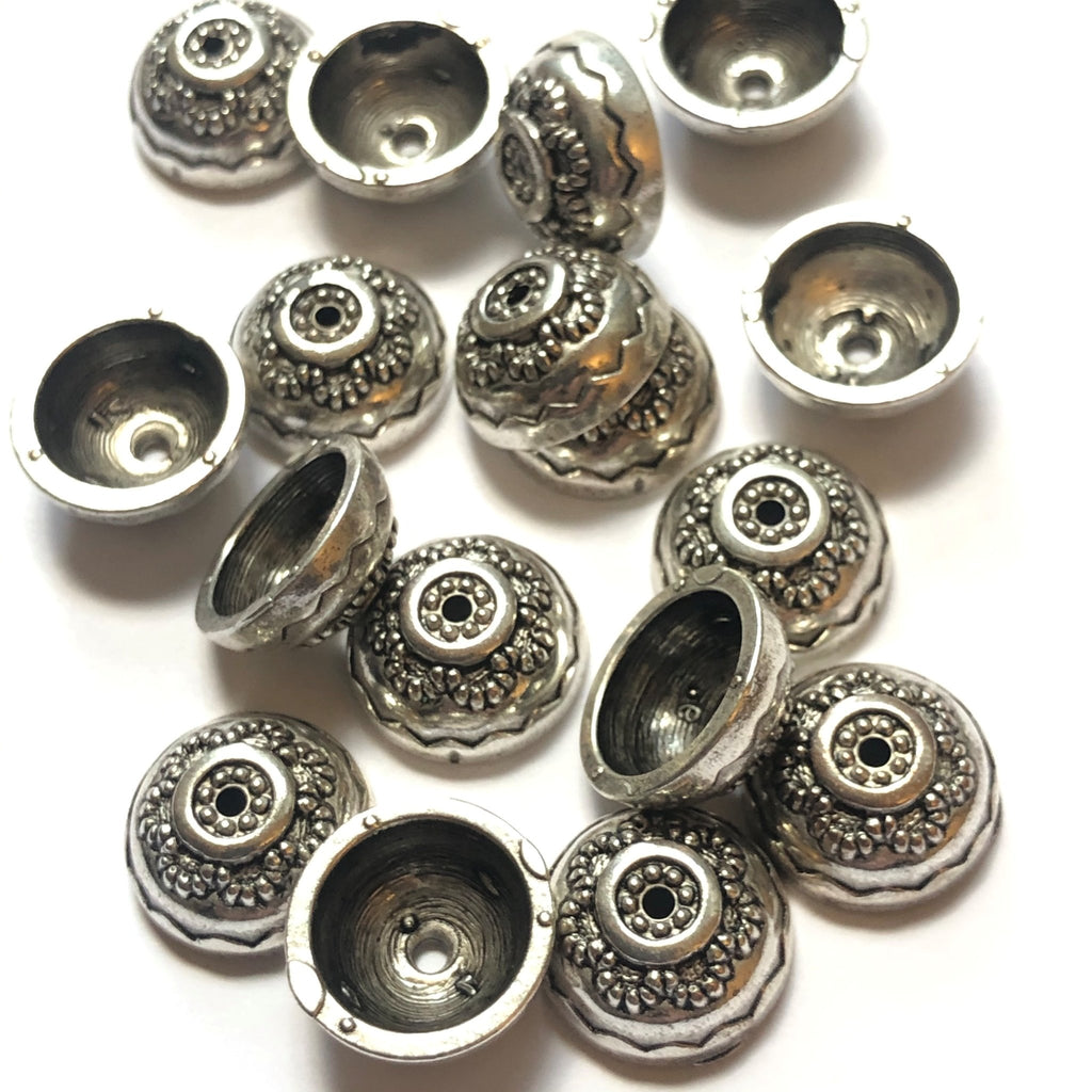 10MM Antique Silver Fancy Bead Cap (72 pieces)