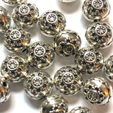 10MM Antique Silver Fancy Bead (36 pieces)