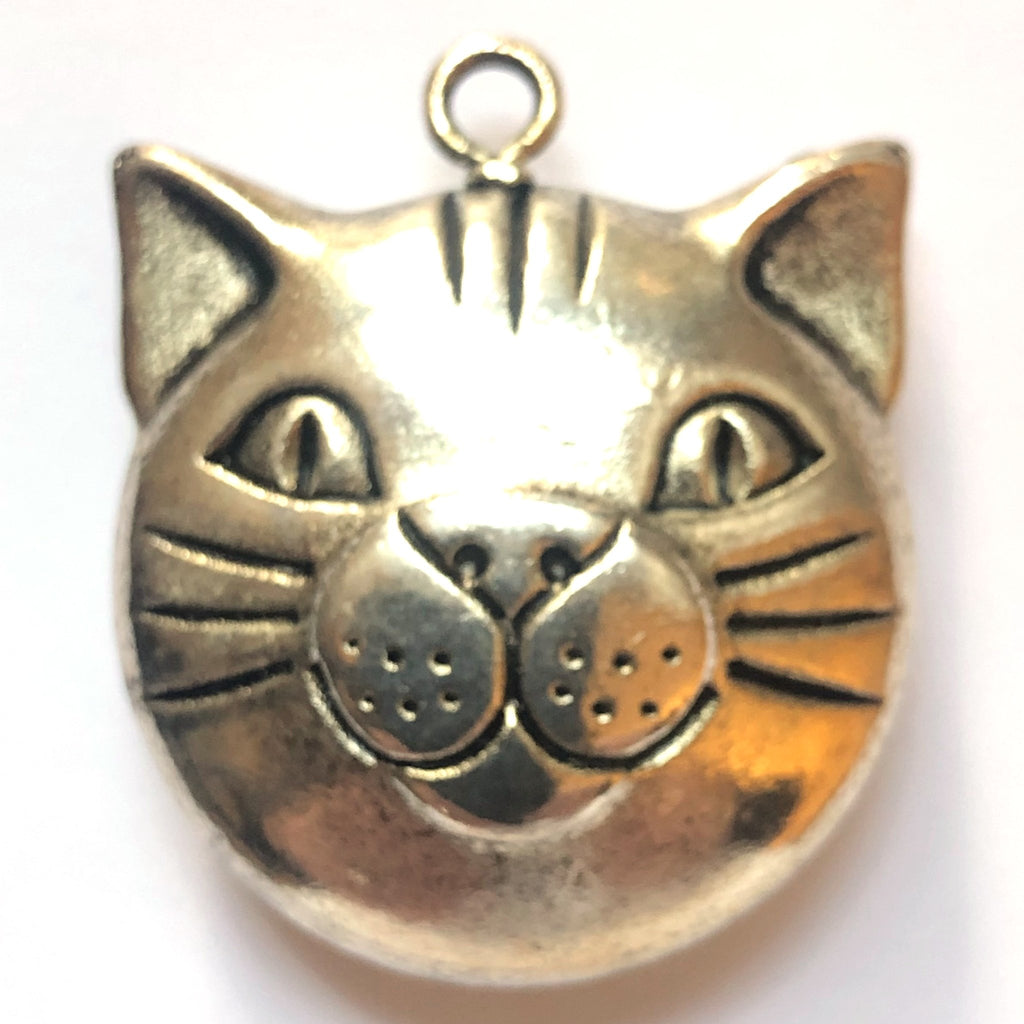 39MM Antique Silver Cat Drop (6 pieces)