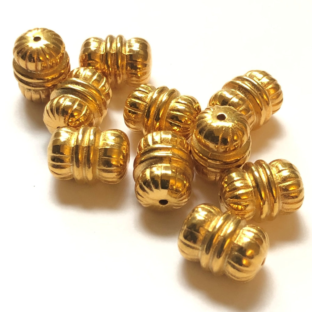 12X9MM Hamilton Gold Fluted Bead (72 pieces)