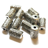 17X10MM Antique Silver Tube Bead (24 pieces)