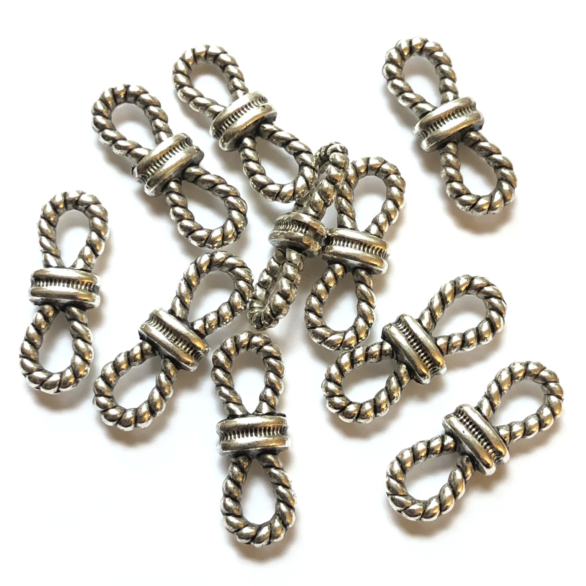 22X8MM Antique Silver Double Loop Link (36 pieces)