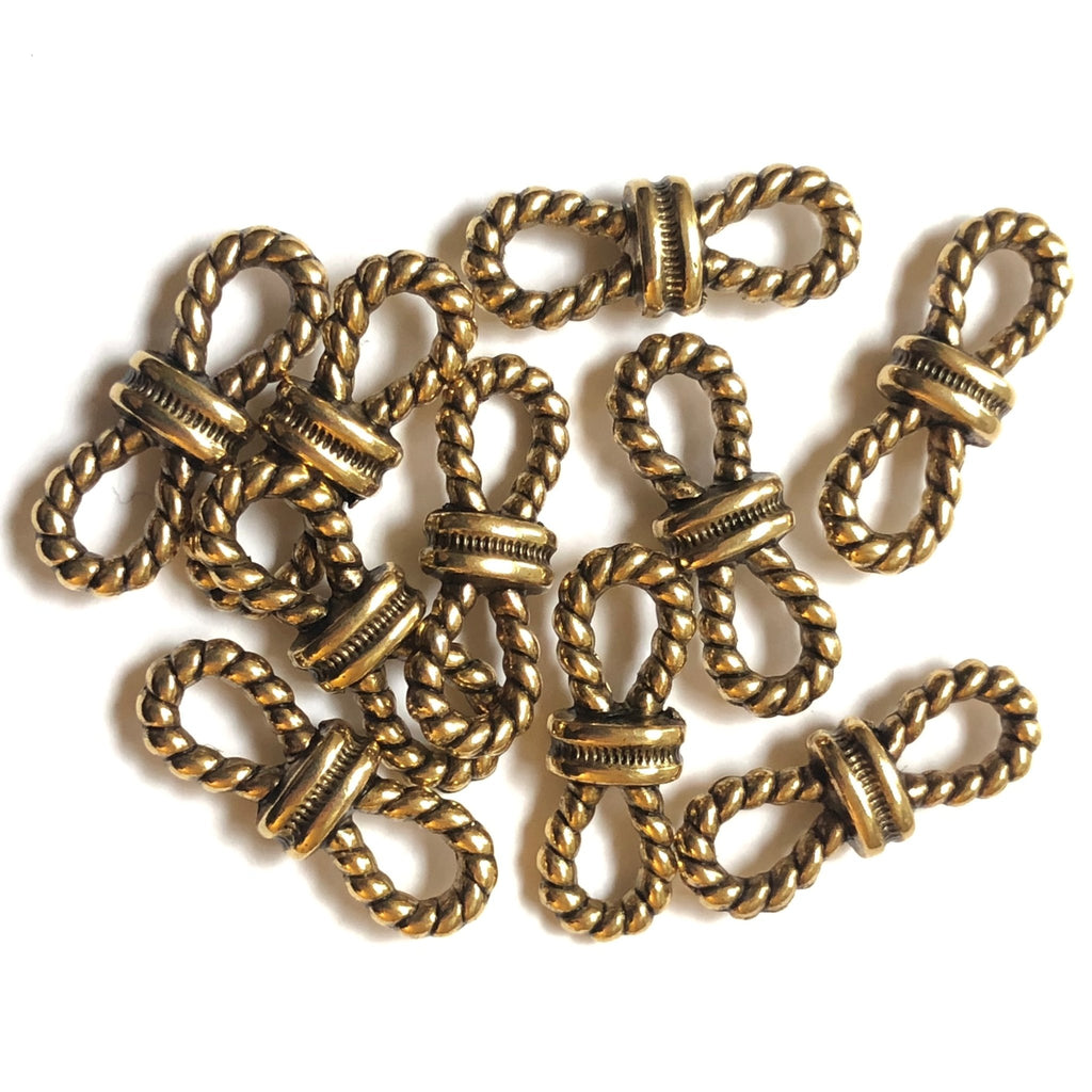 22X8MM Antique Ham.Gold Double Loop Link (36 pieces)