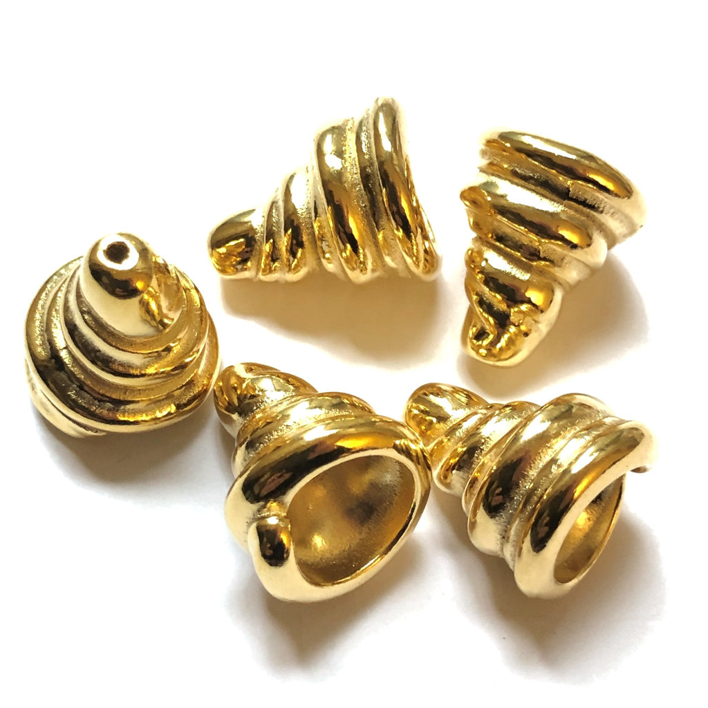22X18MM Ham.Gold Spiral Swirl Bead Cap (24 pieces)