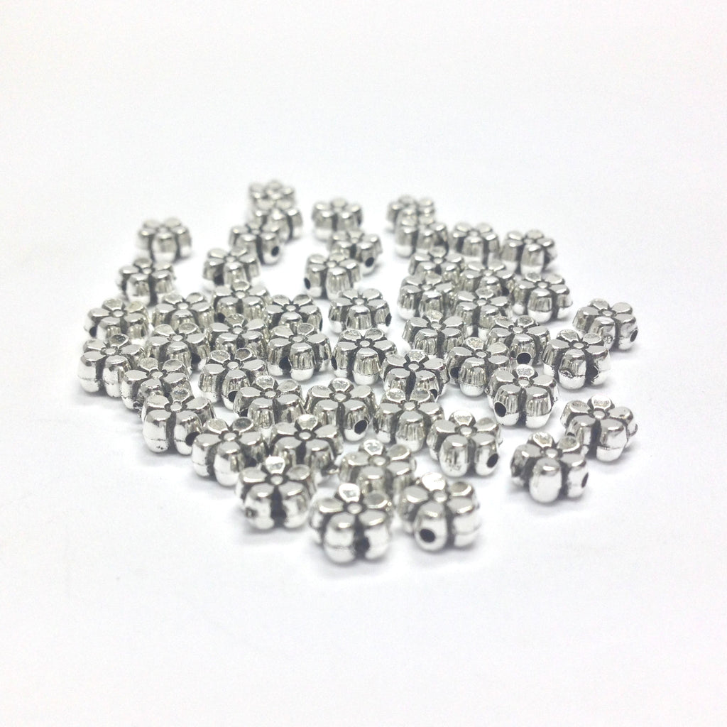 5MM Ant. Silver Flower Bead (144 pieces)