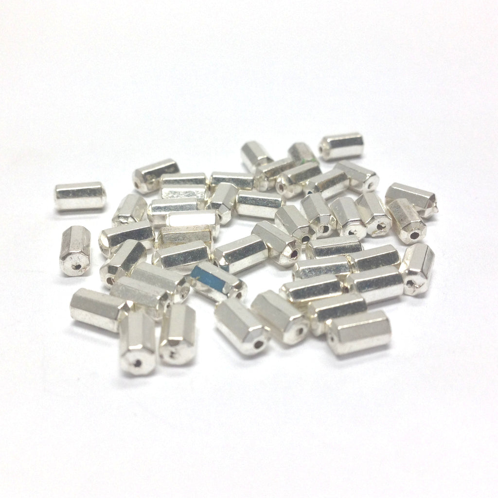 6X3MM Silver Faceted Bead (144 pieces)