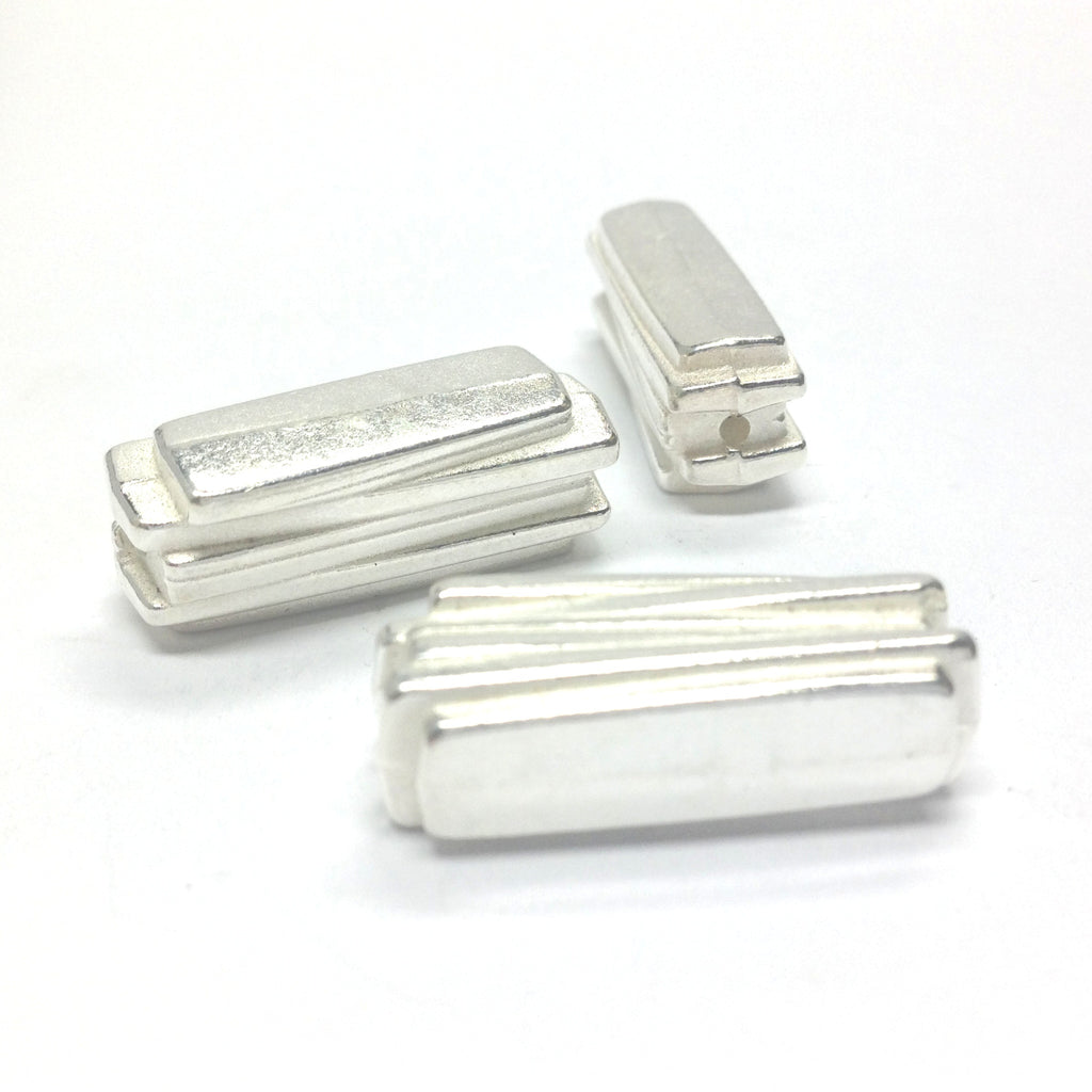 25MM Silver Rectangle Bead (36 pieces)
