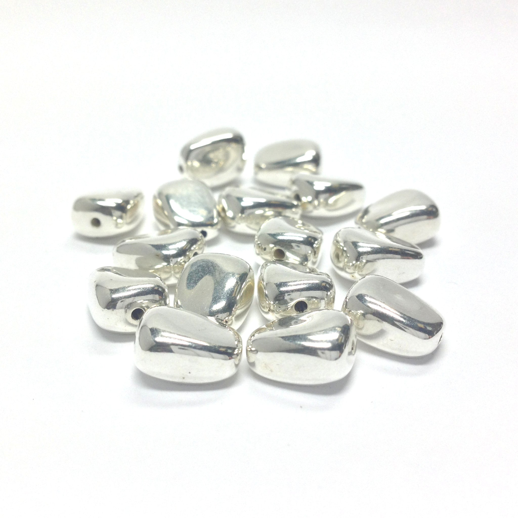 Silver Nugget 6mm Spacer Beads + Large 2mm Hole for Leather