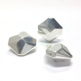 Silver Faceted Diamond Shape Bead (12 pieces)