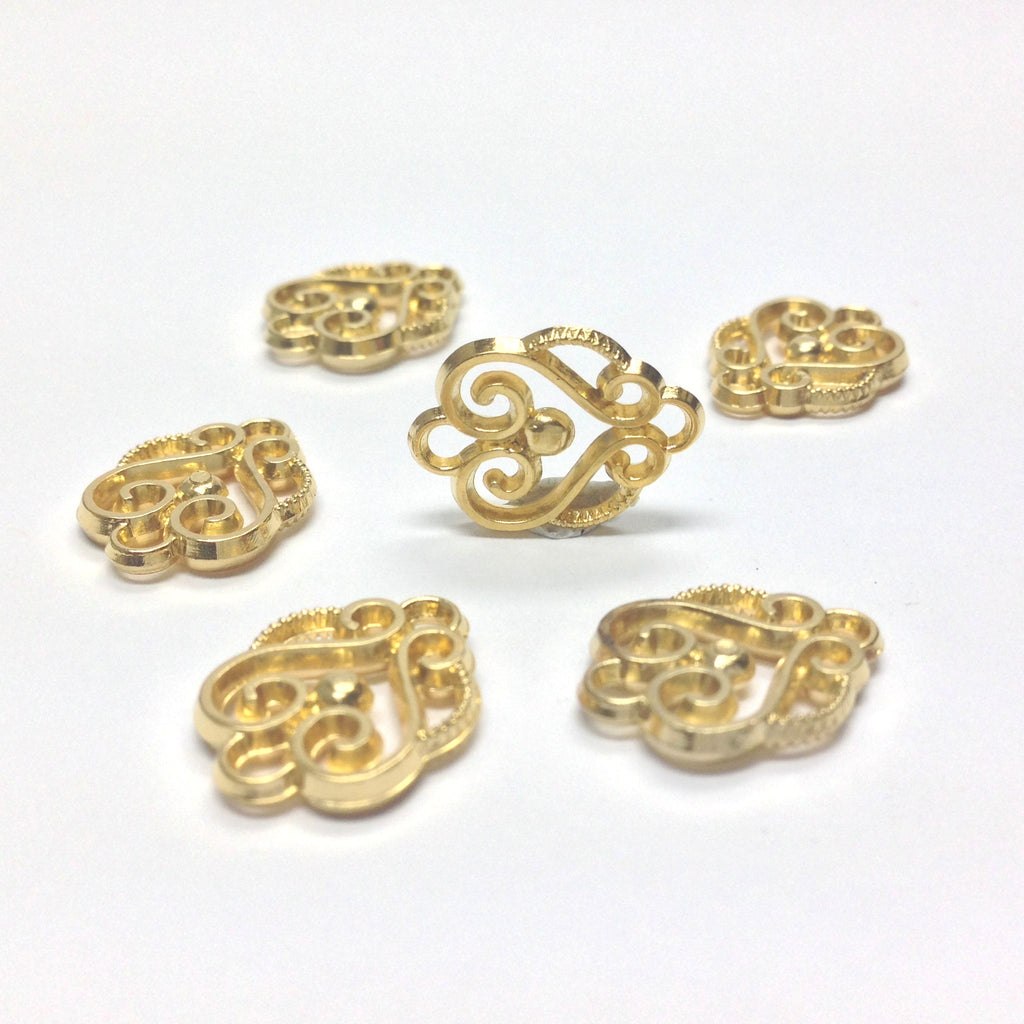 Ham. Gold Plated Scroll Drop (72 pieces)
