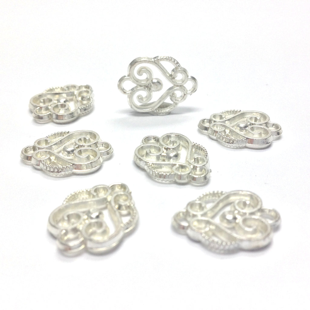 Silver Plated Scroll Drop (72 pieces)