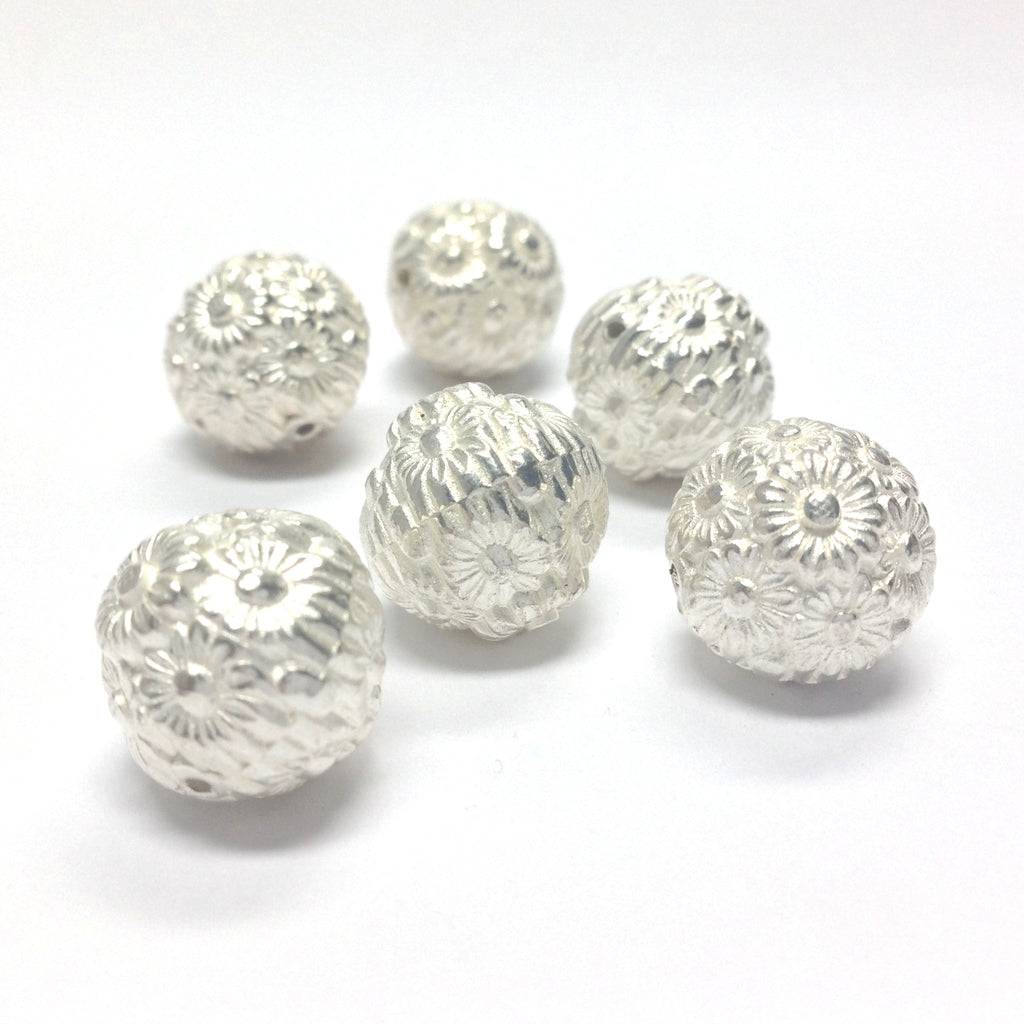 10MM Silver Flower Bead (36 pieces)