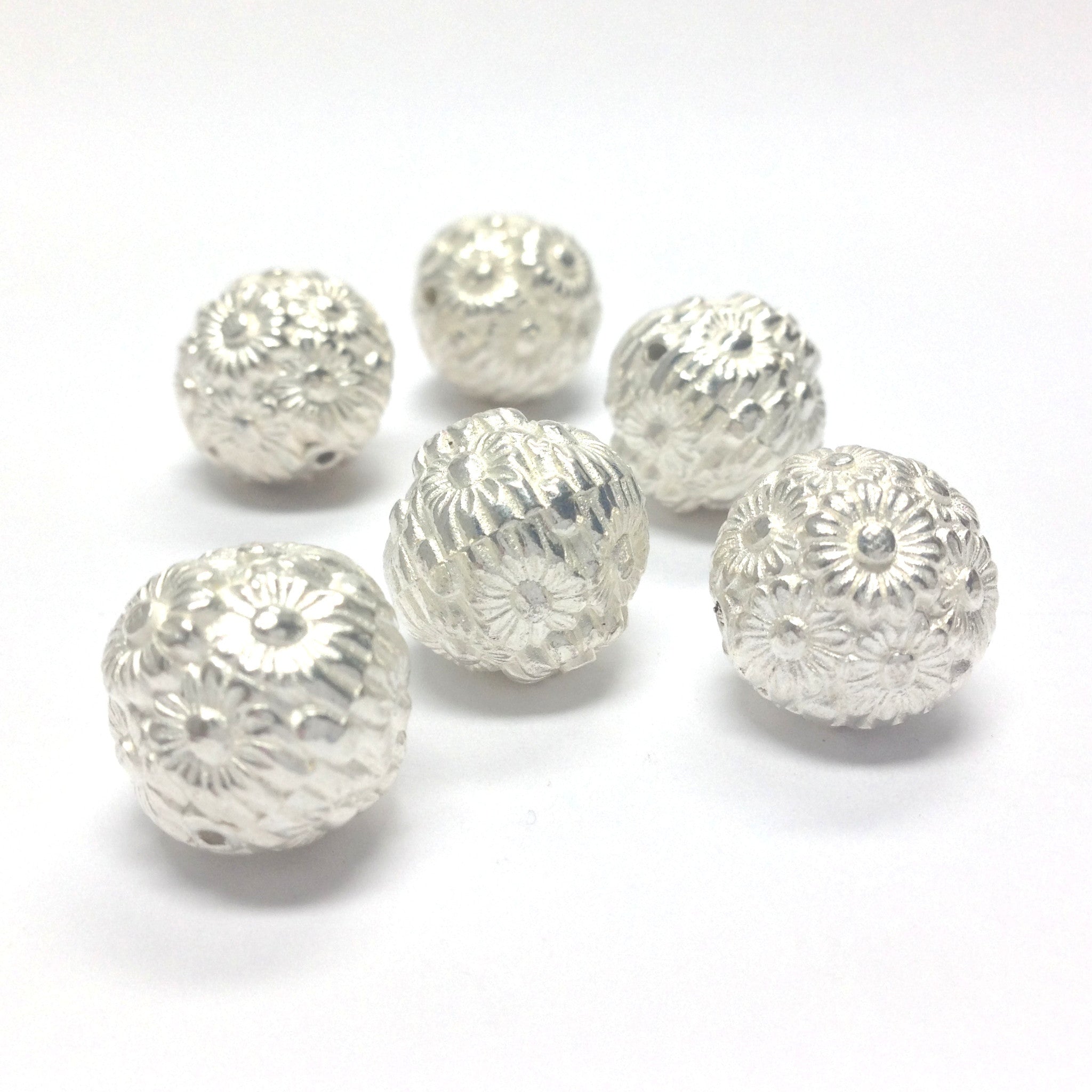 14MM White Pearl Bead With Crystal Chatons (6 pieces)