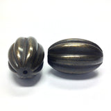 20X14MM Fluted Satin Bronze Bead (12 pieces)