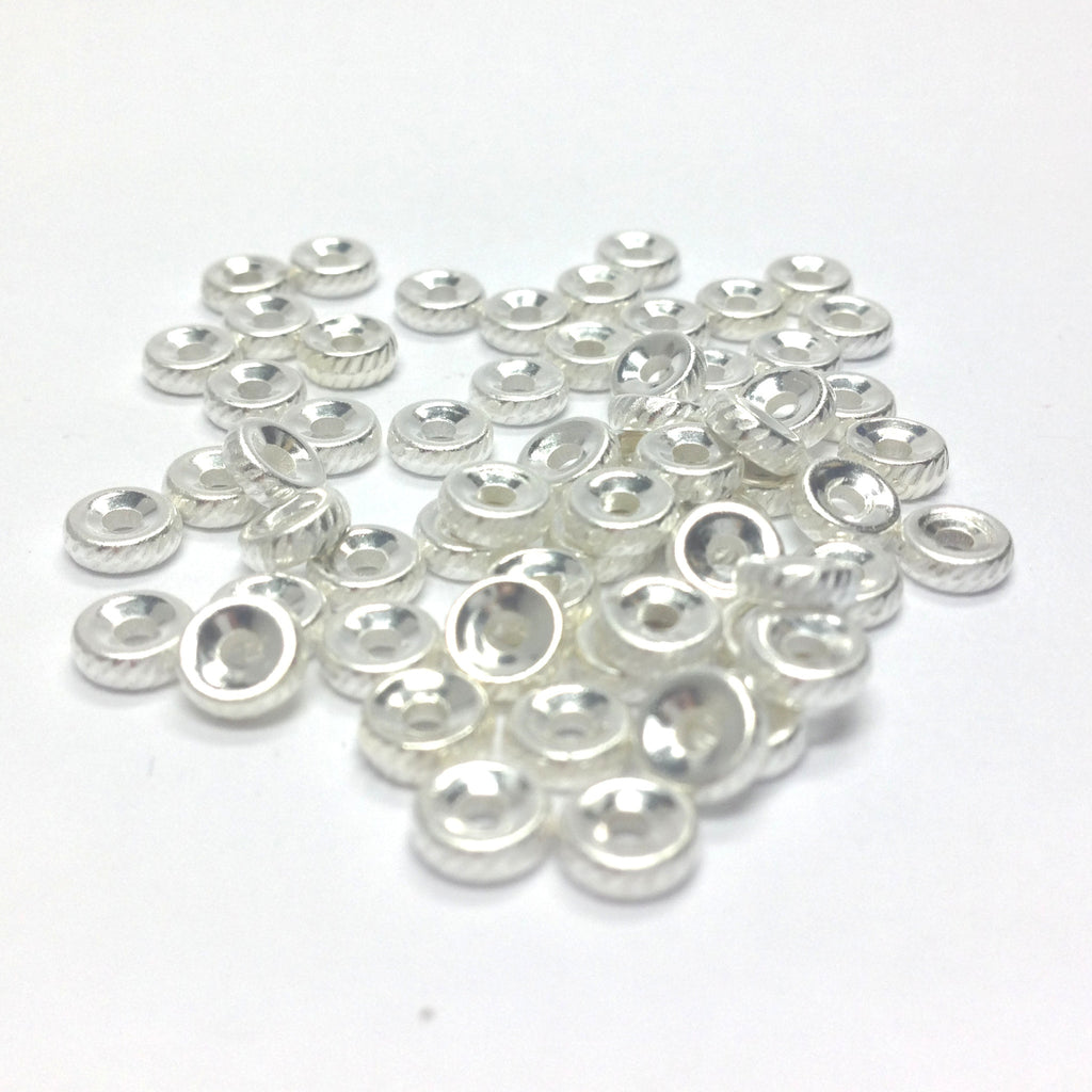 5MM Silver Fancy Rondel (144 pieces)