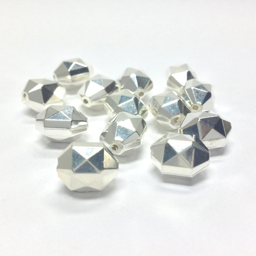6X8MM Silver Faceted Oval Bead (144 pieces)