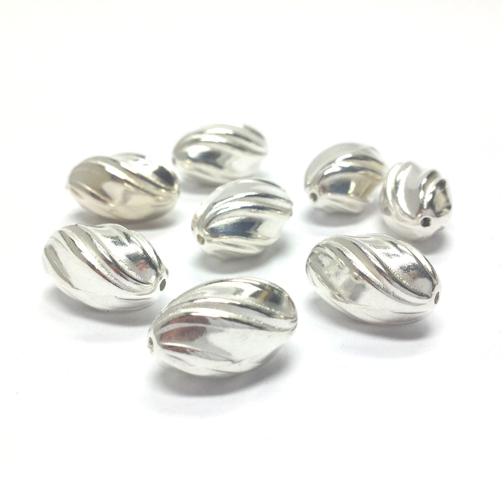 20X14MM Silver Swirl Oval Bead (36 pieces)