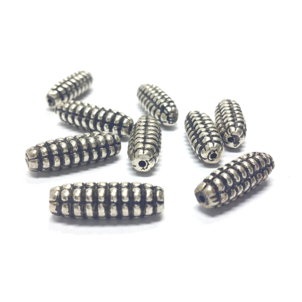 19X6MM Ant. Silver "Corn" Bead (36 pieces)