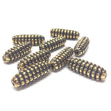 19X6MM Ant.Ham.Gold"Corn" Bead (36 pieces)