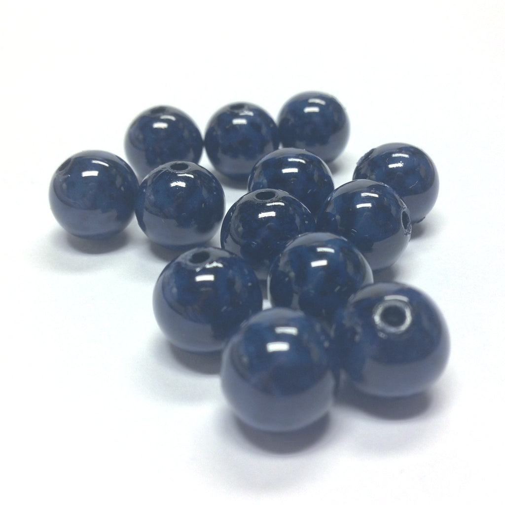 8MM Blue/Black Dappled Beads (144 pieces)