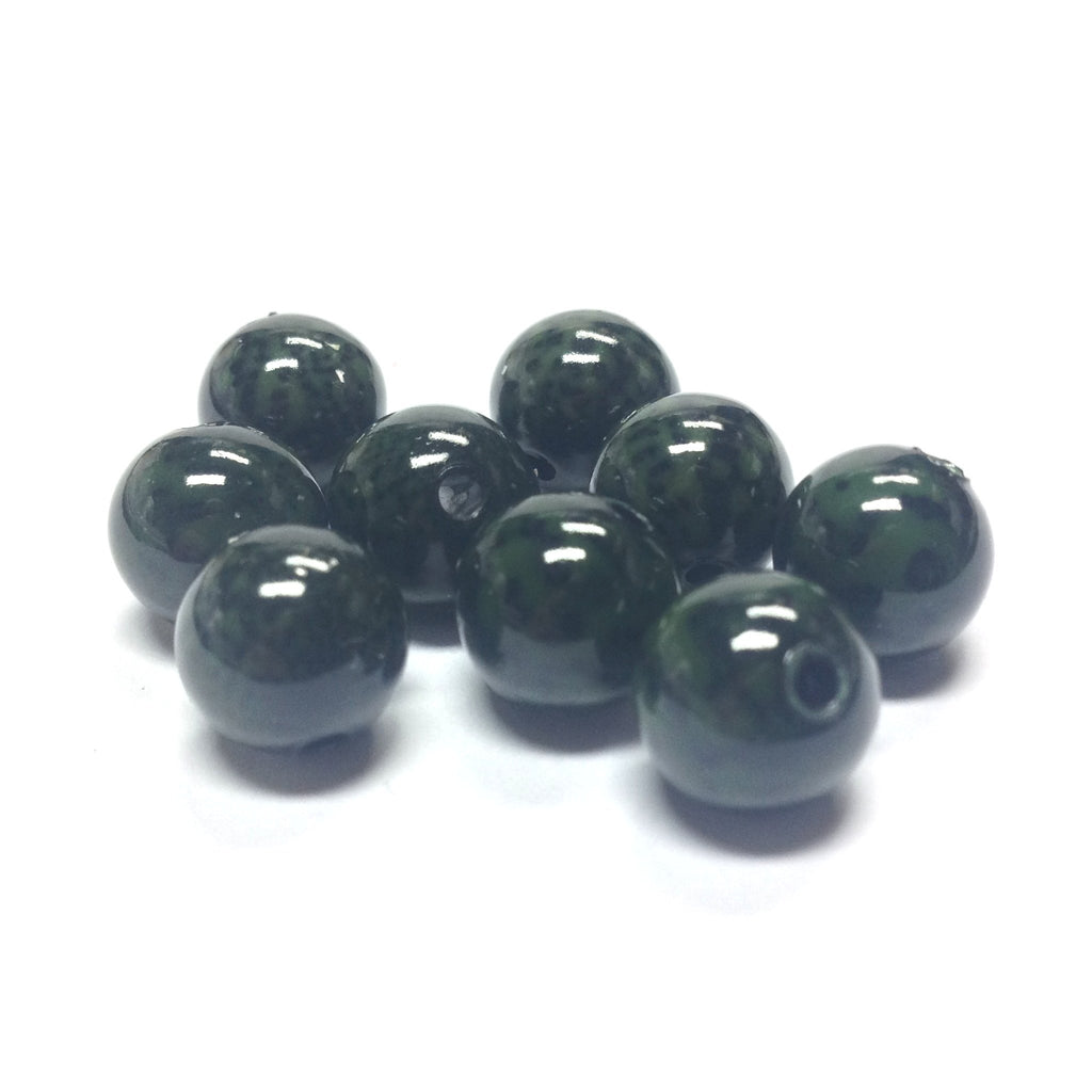 6MM Green/Black Dappled Beads (144 pieces)