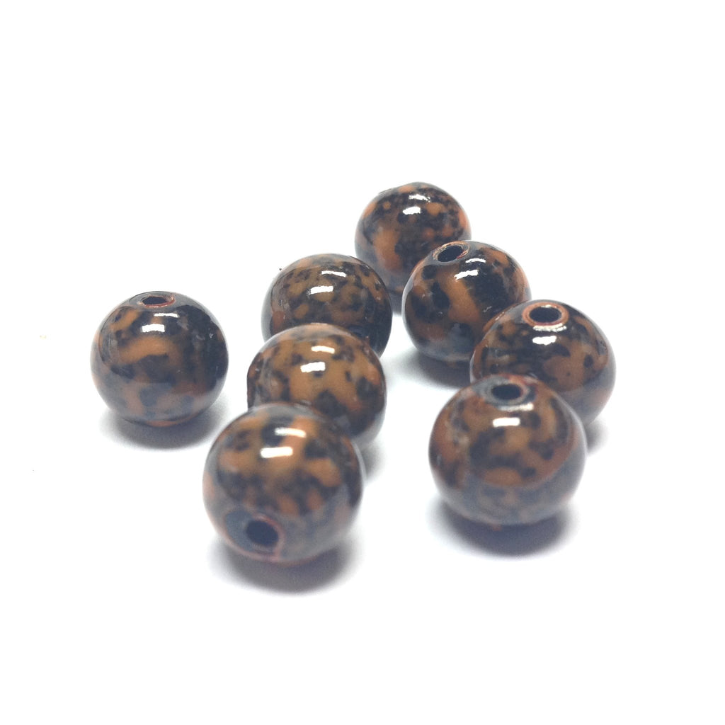 4MM Mustard/Black Dappled Beads (144 pieces)