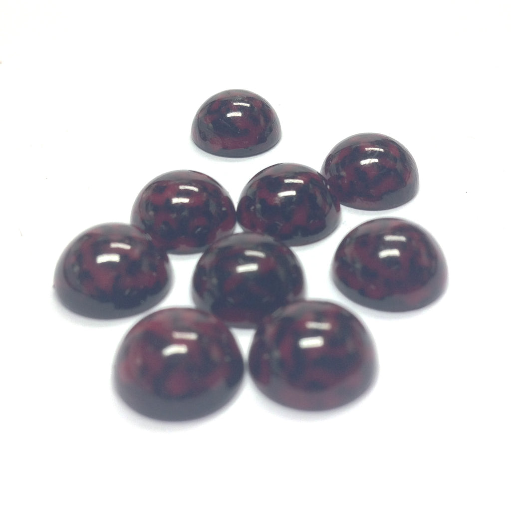 6MM Garnet/Black Dappled Cab (72 pieces)