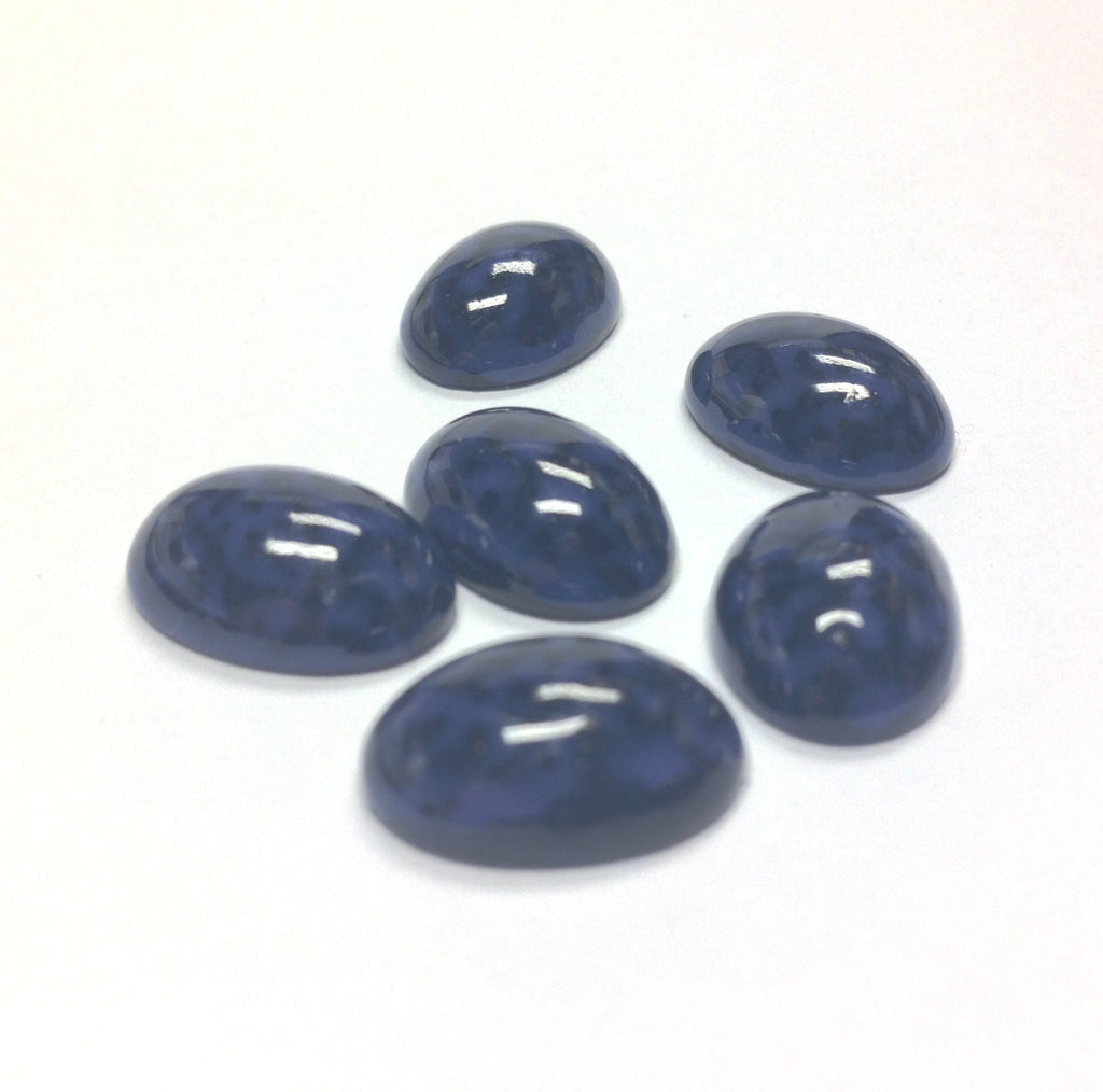 18X13MM Blue/Black Dappled Cab (24 pieces)