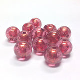 10MM Ruby "Gold Lace" Bead (72 pieces)