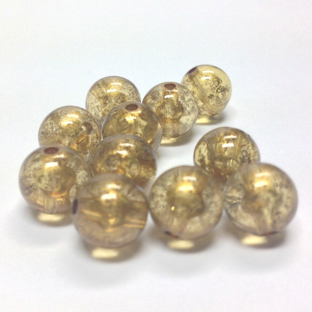 12MM Topaz "Gold Lace" Bead (72 pieces)