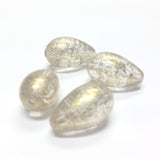 10X18MM Crystal "Gold Lace" Pear Bead (36 pieces)