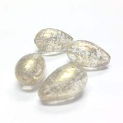 10X18MM Crystal "Gold Lace" Pear Bead (36 pieces)