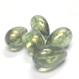 10X17MM Green "Gold Lace" Pear Beads (36 pieces)