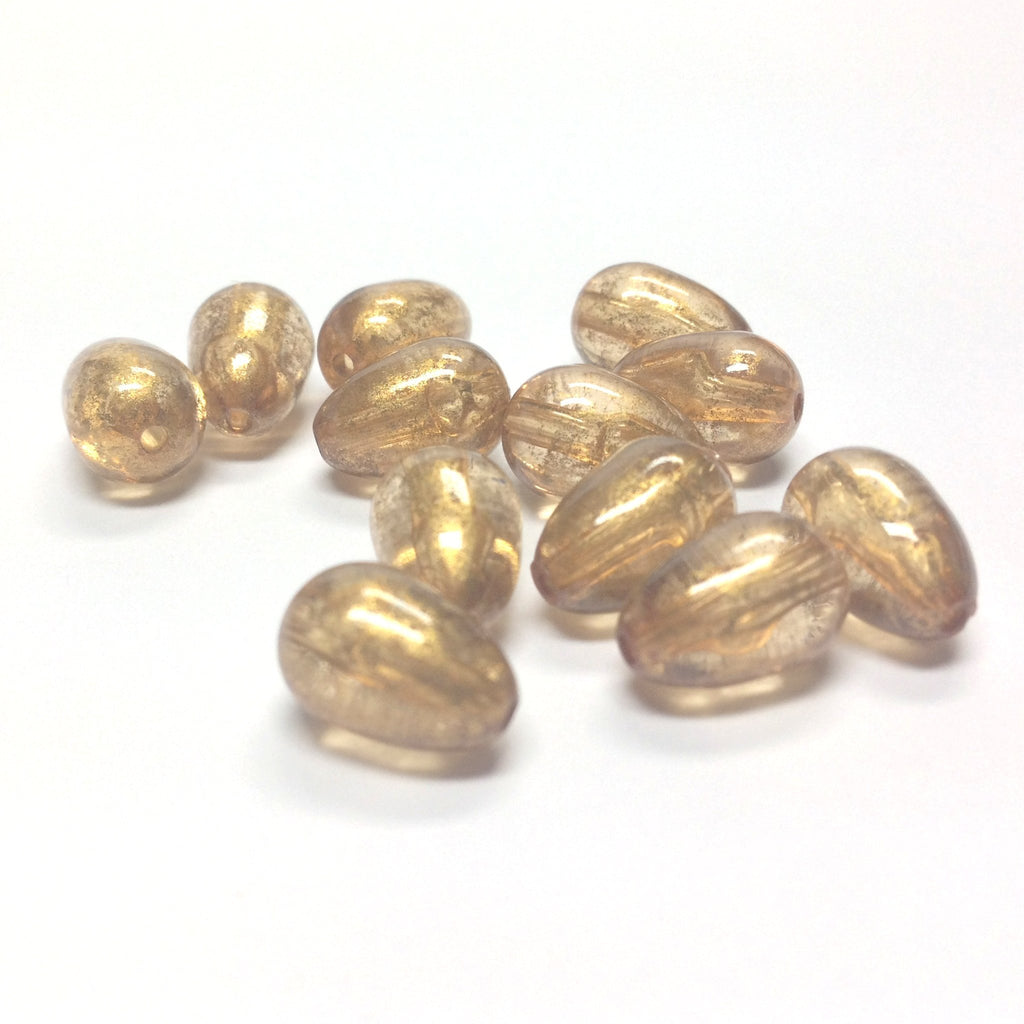 7X11MM Topaz "Gold Lace" Pear Beads (72 pieces)