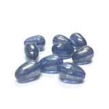 7X11MM Blue "Gold Lace" Pear Beads (72 pieces)